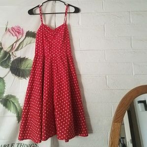Swing dress red polka dot